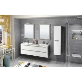 Salle de bain WAVE 150, chêne blanc/argent