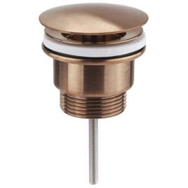 Free flow Washbasin Waste 5/4", big plug, (H)10-55mm, cuivre mat