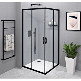 SIGMA SIMPLY BLACK Shower Enclosure, carré, 1200x1200 mm, Corner Entrance, verre clair