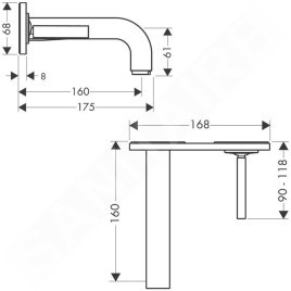 Axor Citterio - Mitigeur de lavabo encastré, chrome 39112000