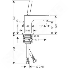 Axor Citterio - Mitigeur de lavabo avec vidage, chrome 39015000