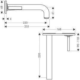 Axor Citterio - Mitigeur de lavabo encastré, chrome 39115000