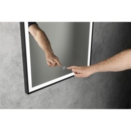 CORNA LED-Mirror 60x80cm, Touch Sensor, dimmable, noir mat