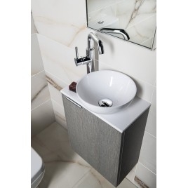 Salle de bain LATUS X 40, chêne argenté/blanc