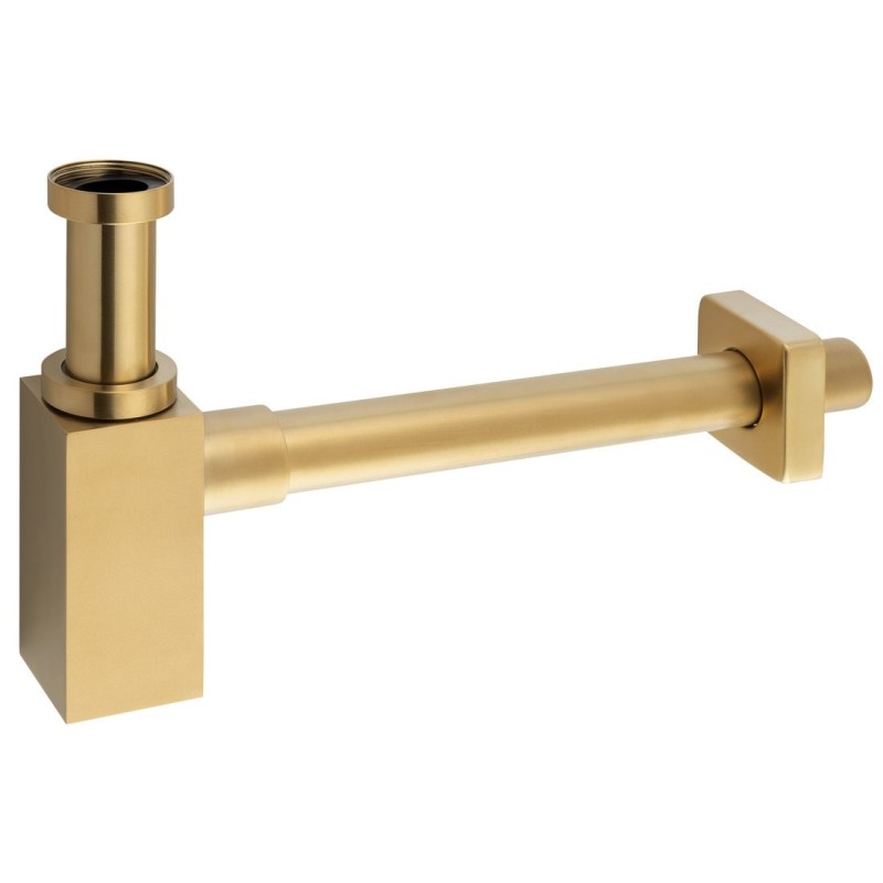 Capteur de déchets de lavabo 5/4", drain 32mm, carré, tapis d'or