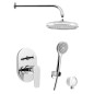 LOTTA Douche en béton Set avec un seul levier Mixer Tap, 2 Outlets, Chrome LOTTA Douche en béton Set avec un seul levier Mixer Tap, 2 Outlets, Chrome