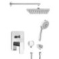 FACTOR Douche en béton Set avec un seul levier Mixer Tap, 2 Outlets, Chrome FACTOR Douche en béton Set avec un seul levier Mixer Tap, 2 Outlets, Chrome