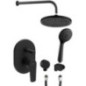 LOTTA Douche en béton Set avec un seul levier Mixer Tap, 2 Outlets, noir mat LOTTA Douche en béton Set avec un seul levier Mixer Tap, 2 Outlets, noir mat