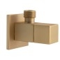 Valve d'angle avec rosette, carré, 1/2"x 3/8", tapis d'or