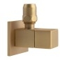Valve d'angle avec rosette, carré, 1/2"x 3/8", tapis d'or