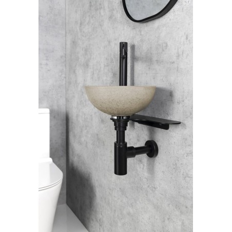TETRIS Cloakroom Basin Holder, for Deck-Mounted Tap, black mat