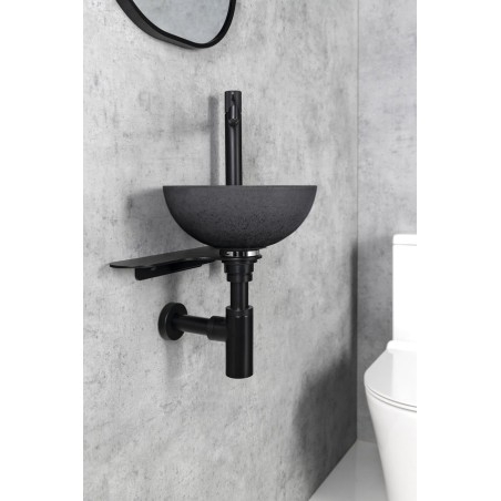 TETRIS Cloakroom Basin Holder, for Deck-Mounted Tap, black mat
