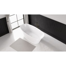 FLORINA Cast Marble Bain de qualité 170x80x61cm, Blanc