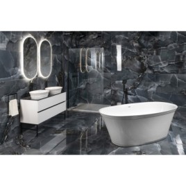FLORINA Cast Marble Bain de qualité 170x80x61cm, Blanc