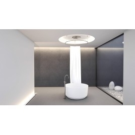 ESTATIS Cast Marble Freestanding Bath ø110x51cm, Blanc mat