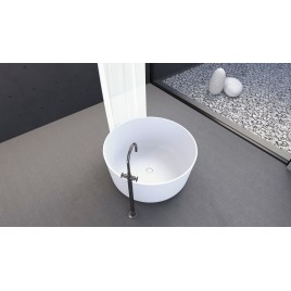 ESTATIS Cast Marble Freestanding Bath ø110x51cm, Blanc mat