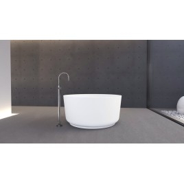 ESTATIS Cast Marble Freestanding Bath ø110x51cm, Blanc mat