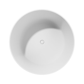 ESTATIS Cast Marble Freestanding Bath ø110x51cm, Blanc mat