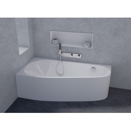 PROJEKTA L MONOLITH Corner Bath 156x77x60cm, blanc