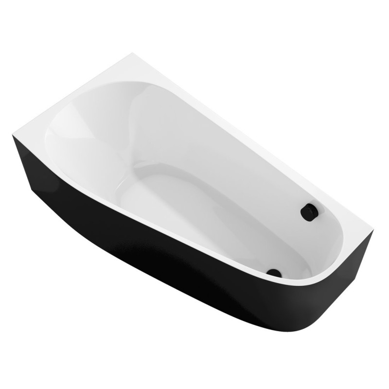 PROJEKTA L MONOLITH Corner Bath 156x77x60cm, blanc/noir PROJEKTA L MONOLITH Corner Bath 156x77x60cm, blanc/noir
