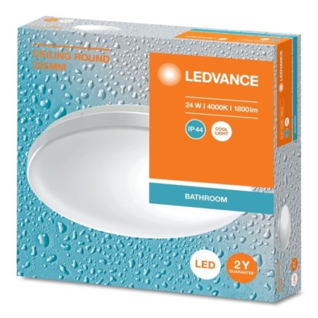 Lumière de plafond de salle de bain, dia 325mm, 1800lm, 24W, 4000K, IP44