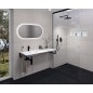 ARECA Cultured Marble Washbasin 110x50cm, gauche, blanc