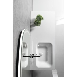 ARECA Cultured Marble Washbasin 110x50cm, gauche, blanc