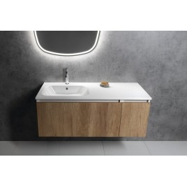 ARECA Cultured Marble Washbasin 110x50cm, gauche, blanc