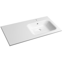 ARECA Cultured Marble Washbasin 110x50cm, droit, blanc