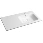 ARECA Cultured Marble Washbasin 110x50cm, droit, blanc
