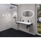 ARECA Cultured Marble Washbasin 110x50cm, droit, blanc