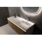 ARECA Cultured Marble Washbasin 110x50cm, droit, blanc