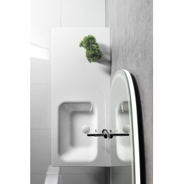 ARECA Cultured Marble Washbasin 110x50cm, droit, blanc