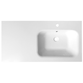 ARECA Cultured Marble Washbasin 110x50cm, droit, blanc