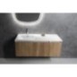 ARECA Cultured Marble Washbasin 121x51,5cm, gauche, blanc