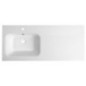 ARECA Cultured Marble Washbasin 121x51,5cm, gauche, blanc