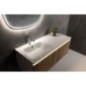ARECA Cultured Marble Washbasin 121x51,5cm, gauche, blanc