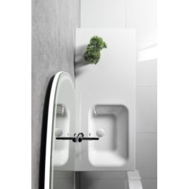 ARECA Cultured Marble Washbasin 121x51,5cm, gauche, blanc