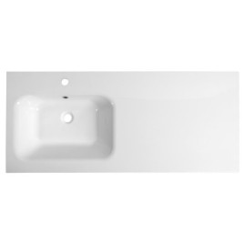 ARECA Cultured Marble Washbasin 121x51,5cm, gauche, blanc