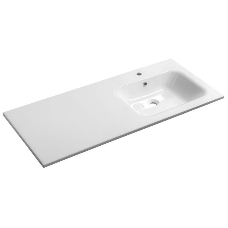 ARECA Cultured Marble Washbasin 121x51,5cm, droit, blanc