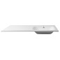ARECA Cultured Marble Washbasin 121x51,5cm, droit, blanc