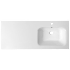 ARECA Cultured Marble Washbasin 121x51,5cm, droit, blanc