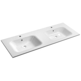 ARECA Cultured Marble Double lavabo 141x51,5cm, blanc