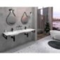 ARECA Cultured Marble Double lavabo 141x51,5cm, blanc