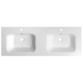 ARECA Cultured Marble Double lavabo 141x51,5cm, blanc