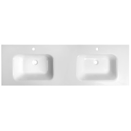 ARECA Cultured Marble Double Washbasin 161x51,5cm, blanc