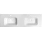 ARECA Cultured Marble Double Washbasin 161x51,5cm, blanc
