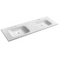 ARECA Cultured Marble Double Washbasin 161x51,5cm, blanc