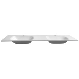 ARECA Cultured Marble Double Washbasin 161x51,5cm, blanc