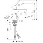 Axor Citterio M - Mitigeur de lavabo avec vidage, chrome 34016000